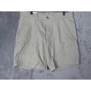 NWT Duck Head Mens Canvas Flat Front Chino Shorts Shadow Green Size 32